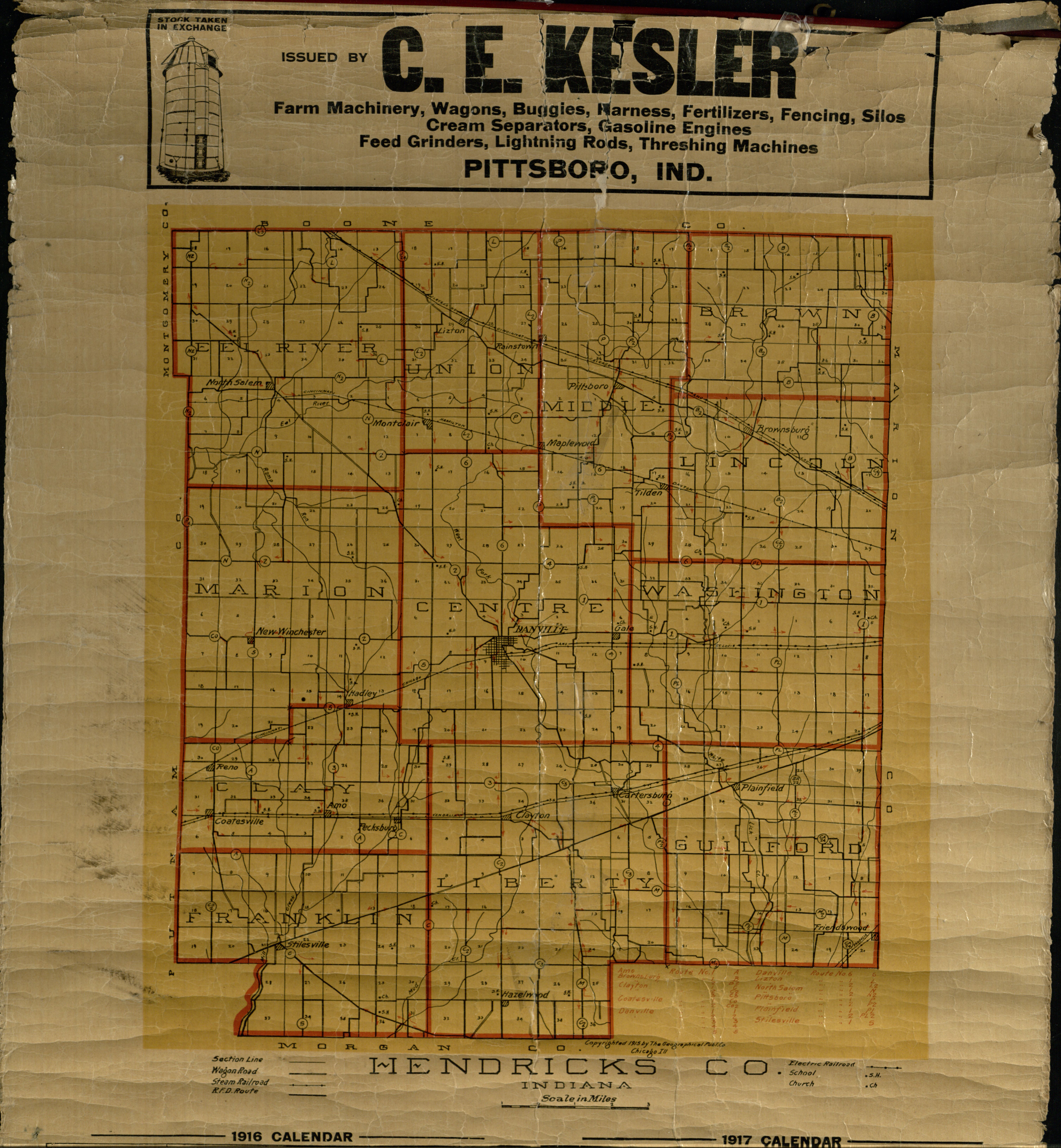 Hendricks County Plat Map Historical Map Archive Index